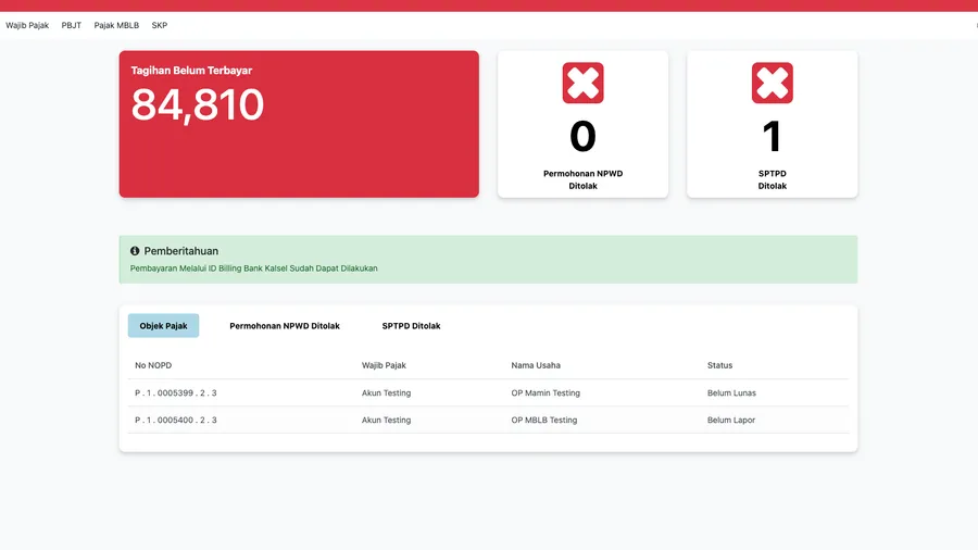 Fitur Aplikasi E-SPTPD di SIMPADA: Pelaporan Pajak Self-Assessment Online Berbasis Web & Validasi Otomatis