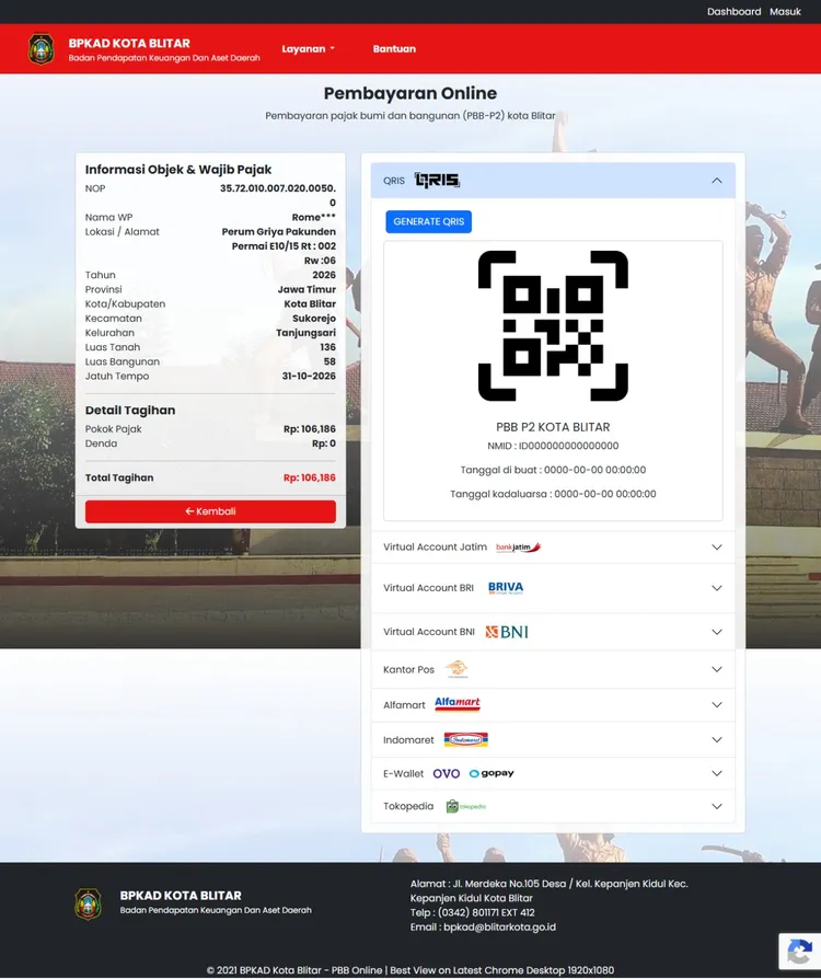 Pembayaran Online Metode QRIS & Multi-Kanal E-Pelayanan