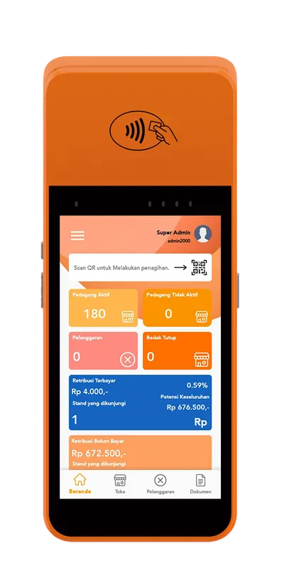 Tangkapan Layar Aplikasi Android m-POS Juru Pungut SIMPASAR
